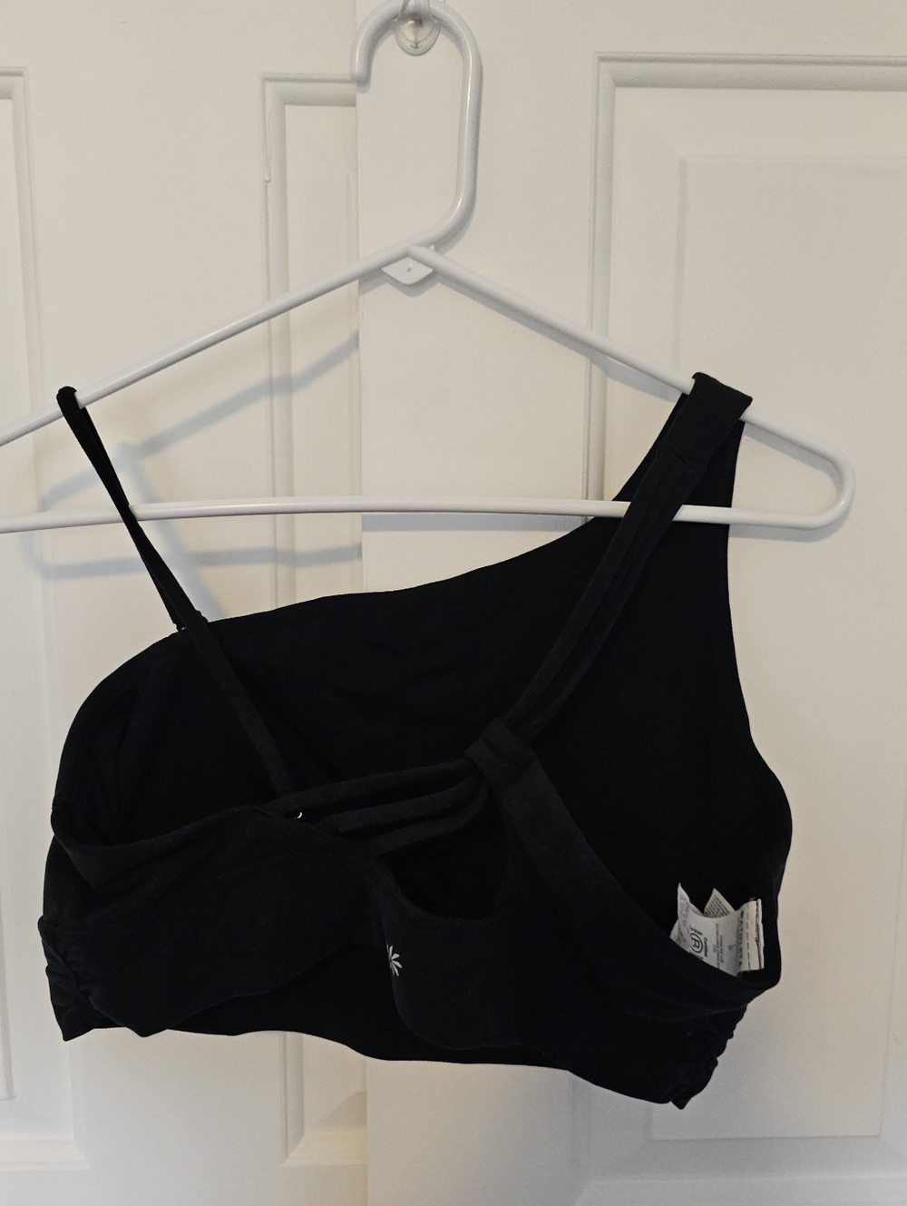 Athleta Black One-Shoulder Sports Bralette